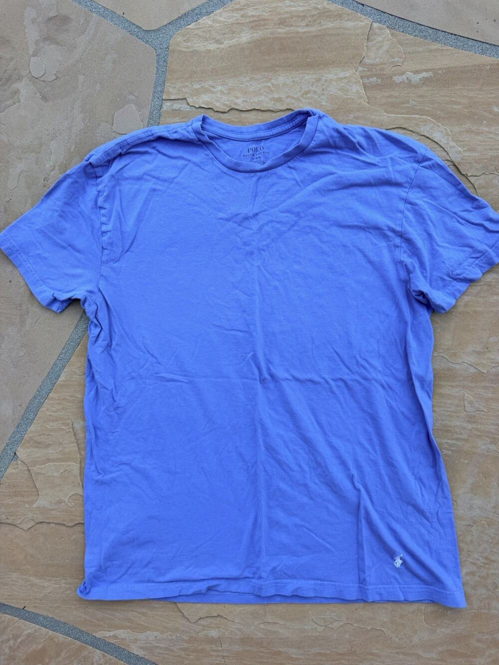 Polo Ralph Lauren Mens L Blue Classic Fit Cotton Crew Neck Pony Logo T-Shirt CB